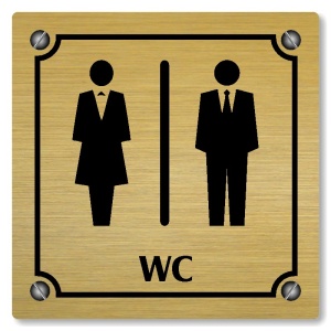 WC společné, 118x118mm, zlatá, Kansas